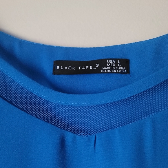 BLACK Tape Tank Top Size Large in Blue - Picture 3 of 7
